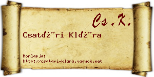 Csatári Klára névjegykártya