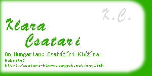 klara csatari business card
